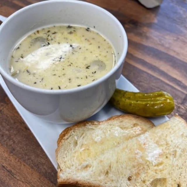 Spicy Cream of Chicken and Wild Rice Soup.