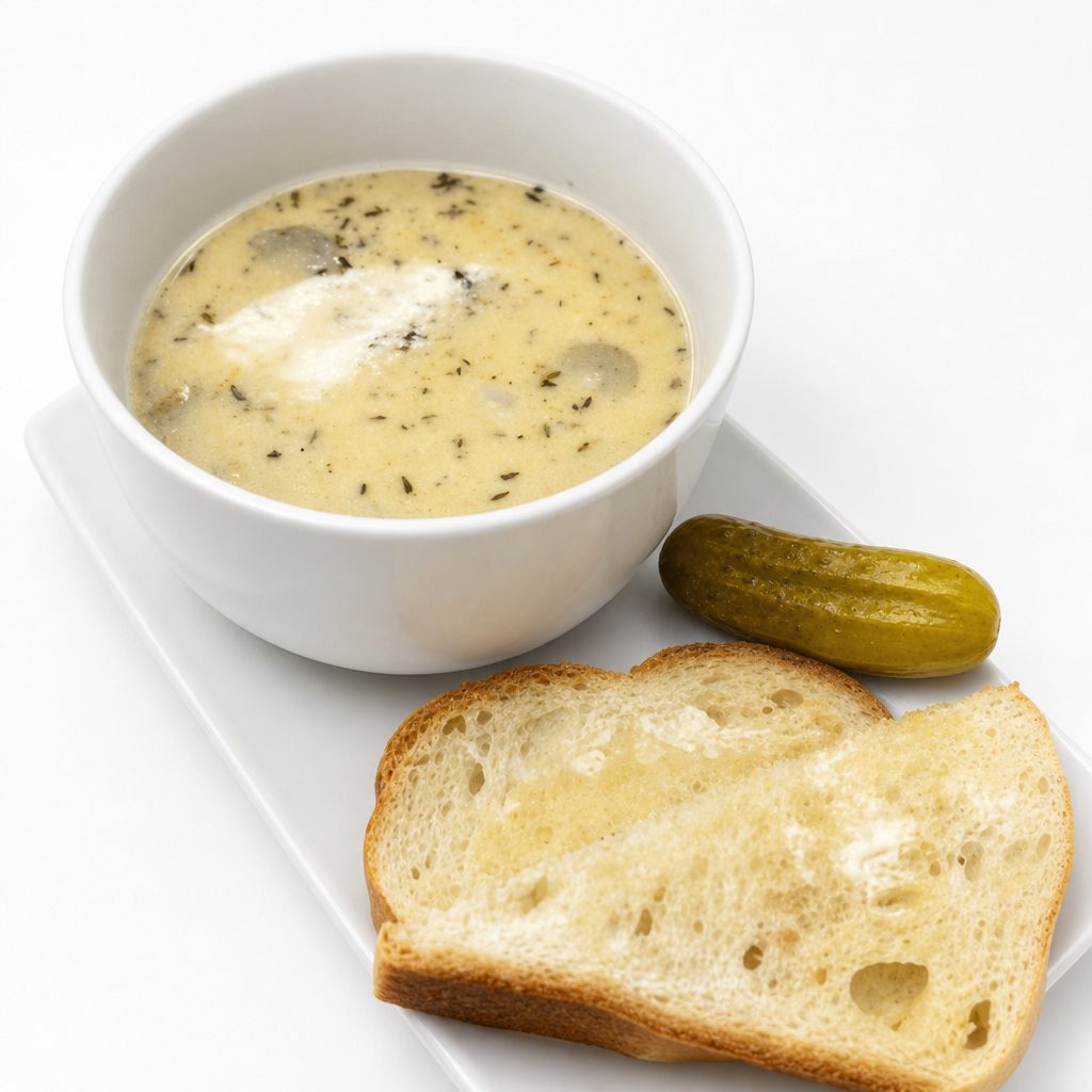 Spicy Cream of Chicken and Wild Rice Soup.