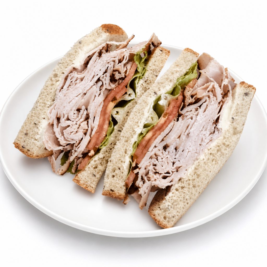 Natural Turkey Pastrami Sandwich.
